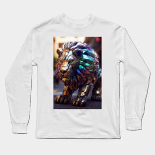 Iridescent Robot Lion Long Sleeve T-Shirt